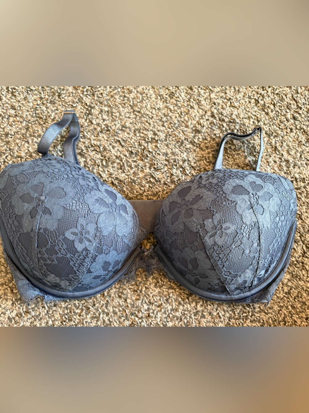 Victoria's Secret Lace Push-Up Bra - Gray/Blue